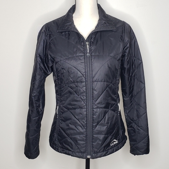 LL BEAN Jacket Size XS Black Lightweight PermaLoft Quilted Packable - Picture 3 of 15